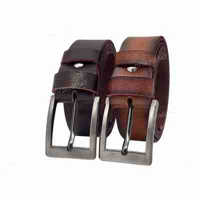 [Tặng đục lỗ] Thắt lưng da bò chấy biên DHM-557 | Đầu khoá kim chì bảng vuông nam tính | Bảo hành 12 tháng