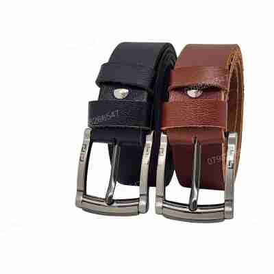 [Dài 130cm][Tặng đục lỗ] Dây lưng da bò nguyên tấm DHM-559 | Mặt khoá kim kiểu lượn sóng nam tính | Bảo hành 12 tháng