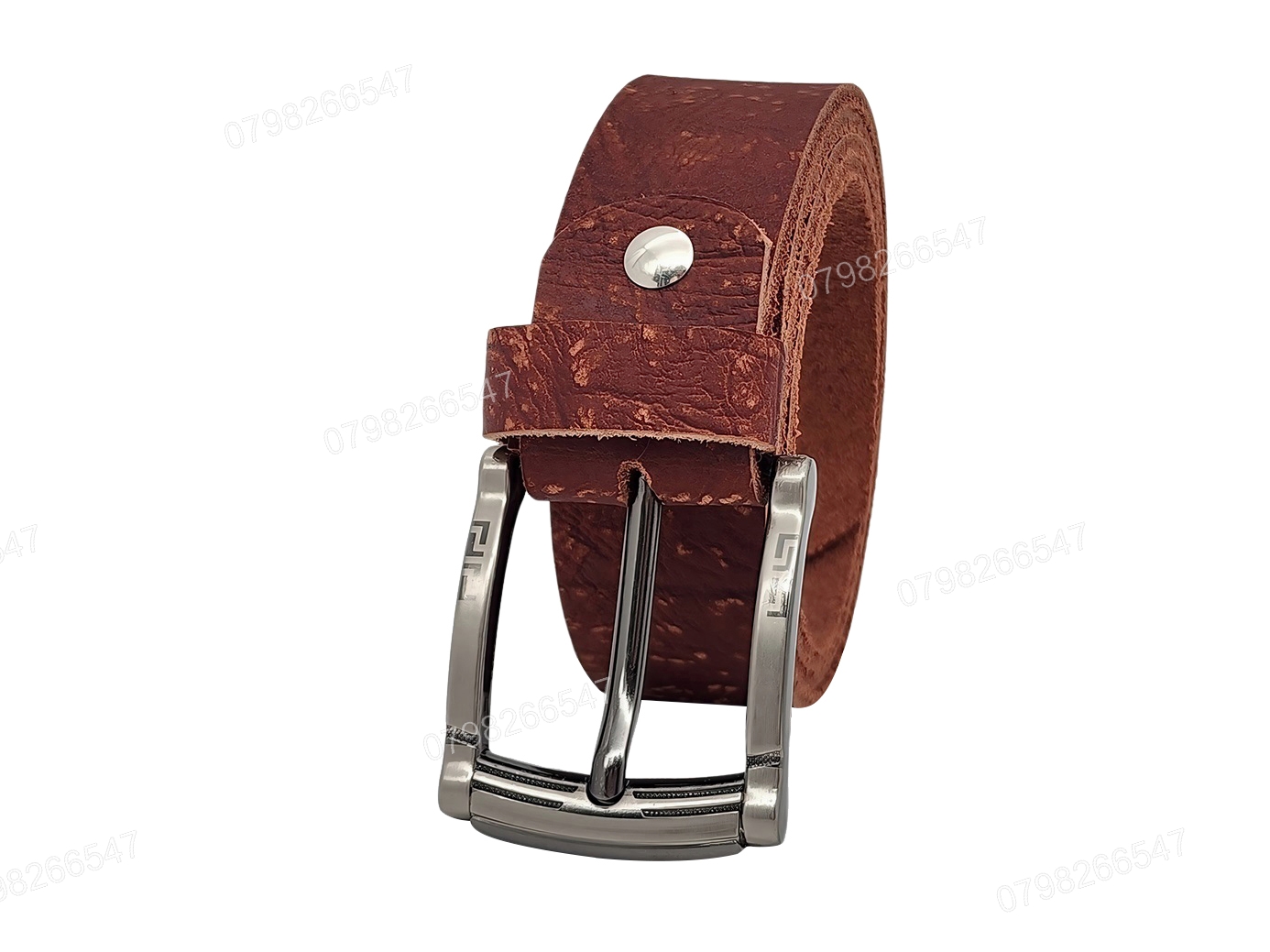 Dây lưng da bò thô DHM-560 | Đầu khoá kim laze kiểu uốn lượn cao cấp | Bảo hành 12 tháng - Ảnh 4