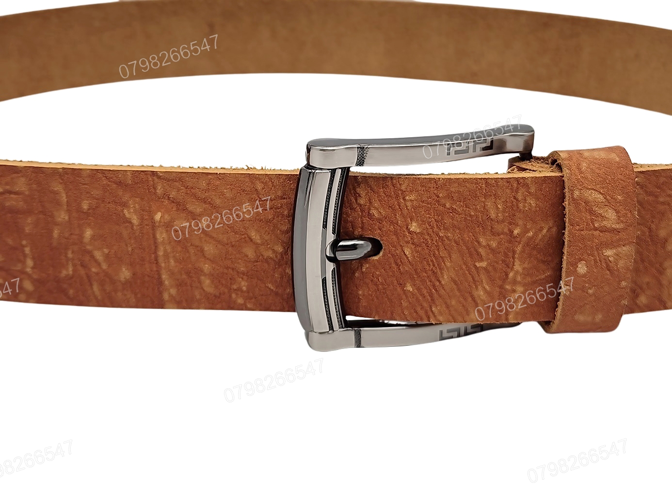 Dây lưng da bò thô DHM-560 | Đầu khoá kim laze kiểu uốn lượn cao cấp | Bảo hành 12 tháng - Ảnh 5