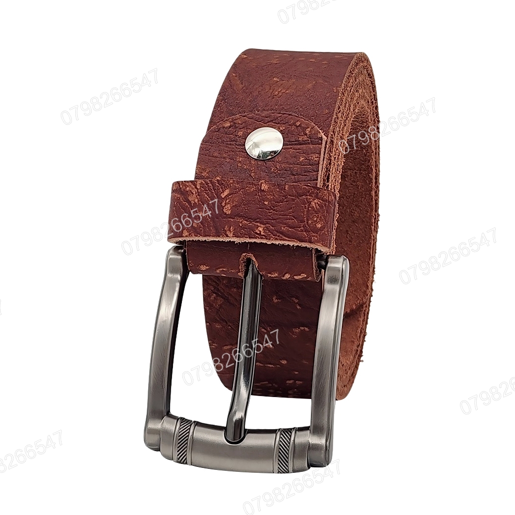 Dây nịt da bò thô DHM-562 | Đầu dây nịt khoá kim laze thanh lịch | Bảo hành 12 tháng - Ảnh 3