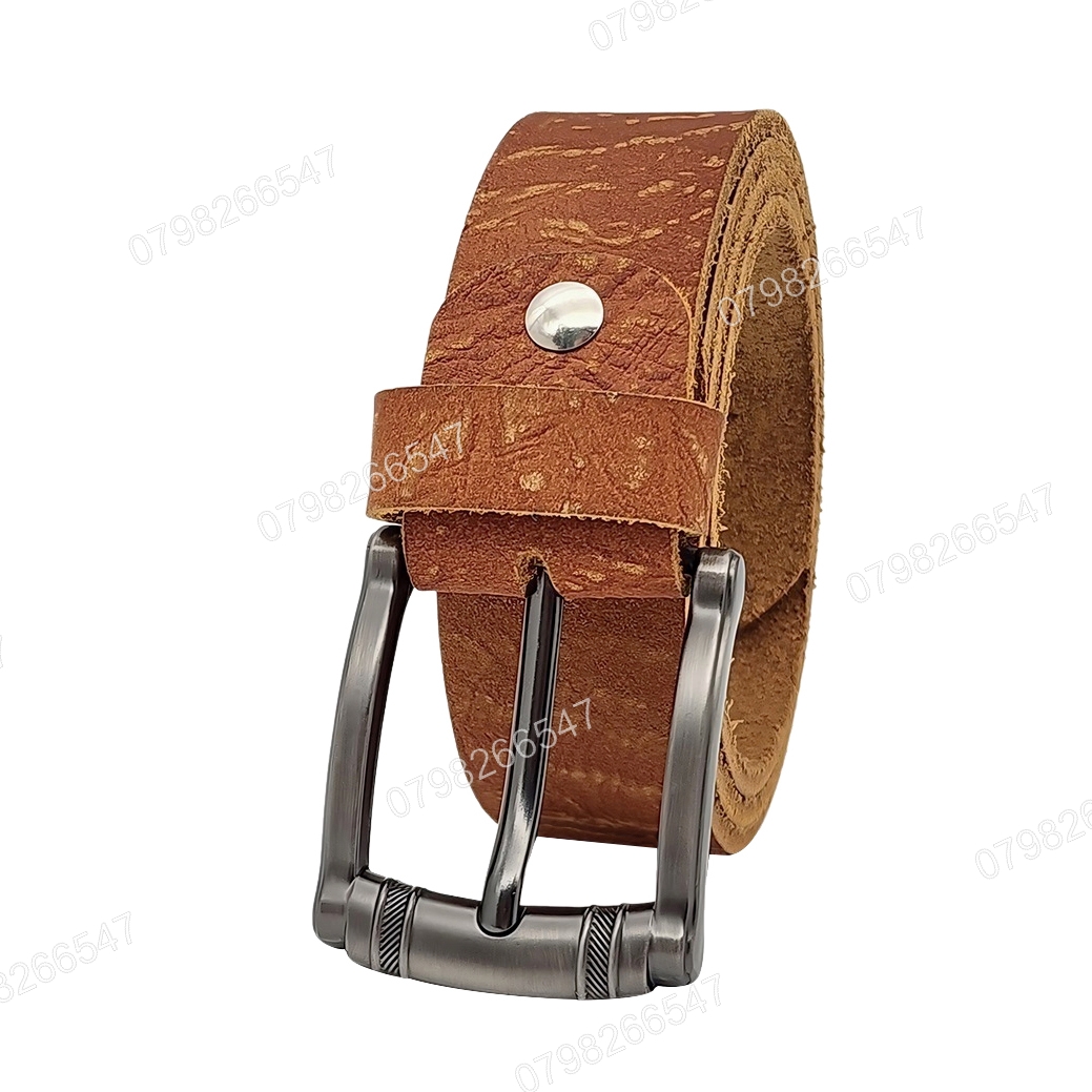 Dây nịt da bò thô DHM-562 | Đầu dây nịt khoá kim laze thanh lịch | Bảo hành 12 tháng - Ảnh 4