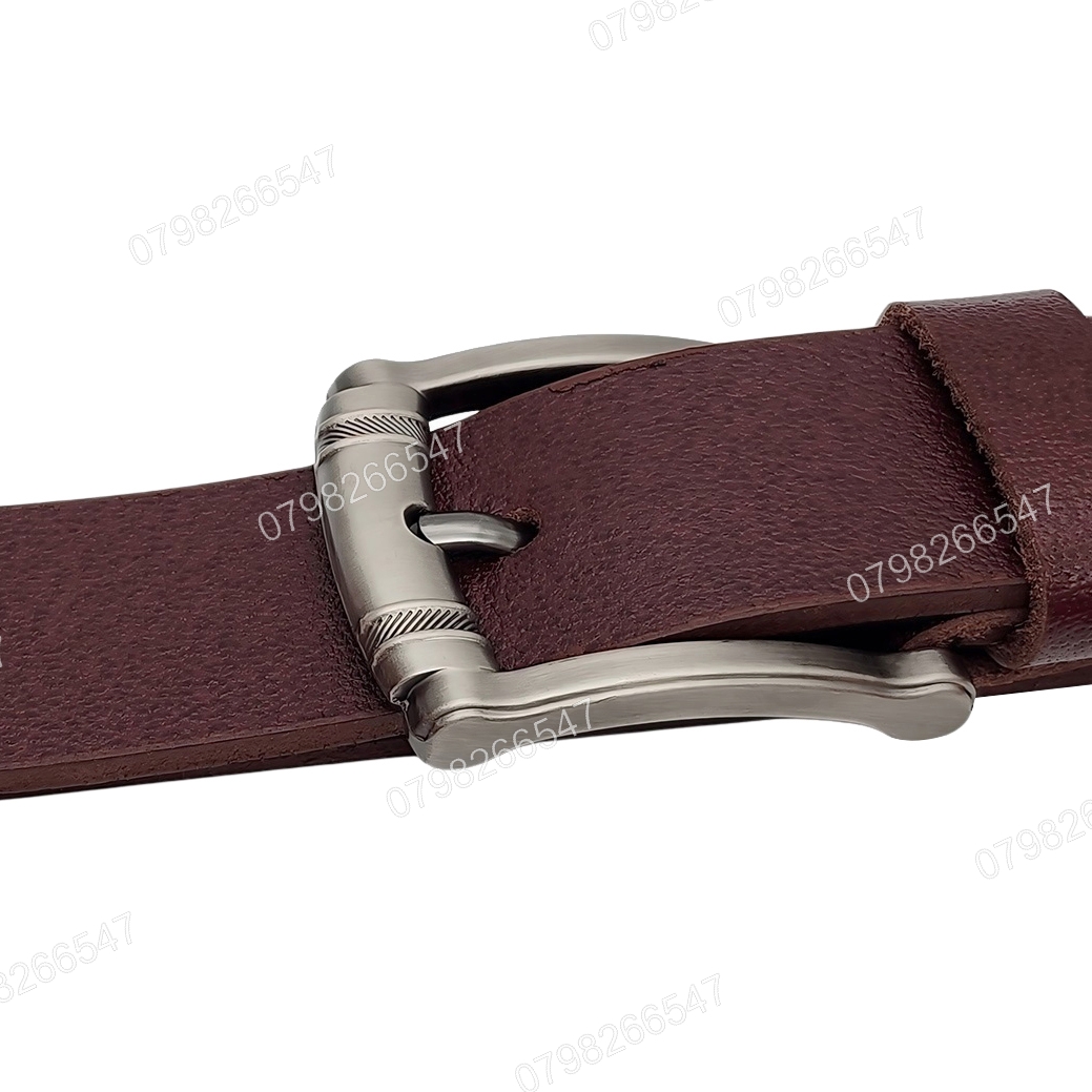 Dây lưng nam da bò nguyên tấm DHM-565 | Mặt khoá đầu kim xám nam tính | Bảo hành 12 tháng - Ảnh 5