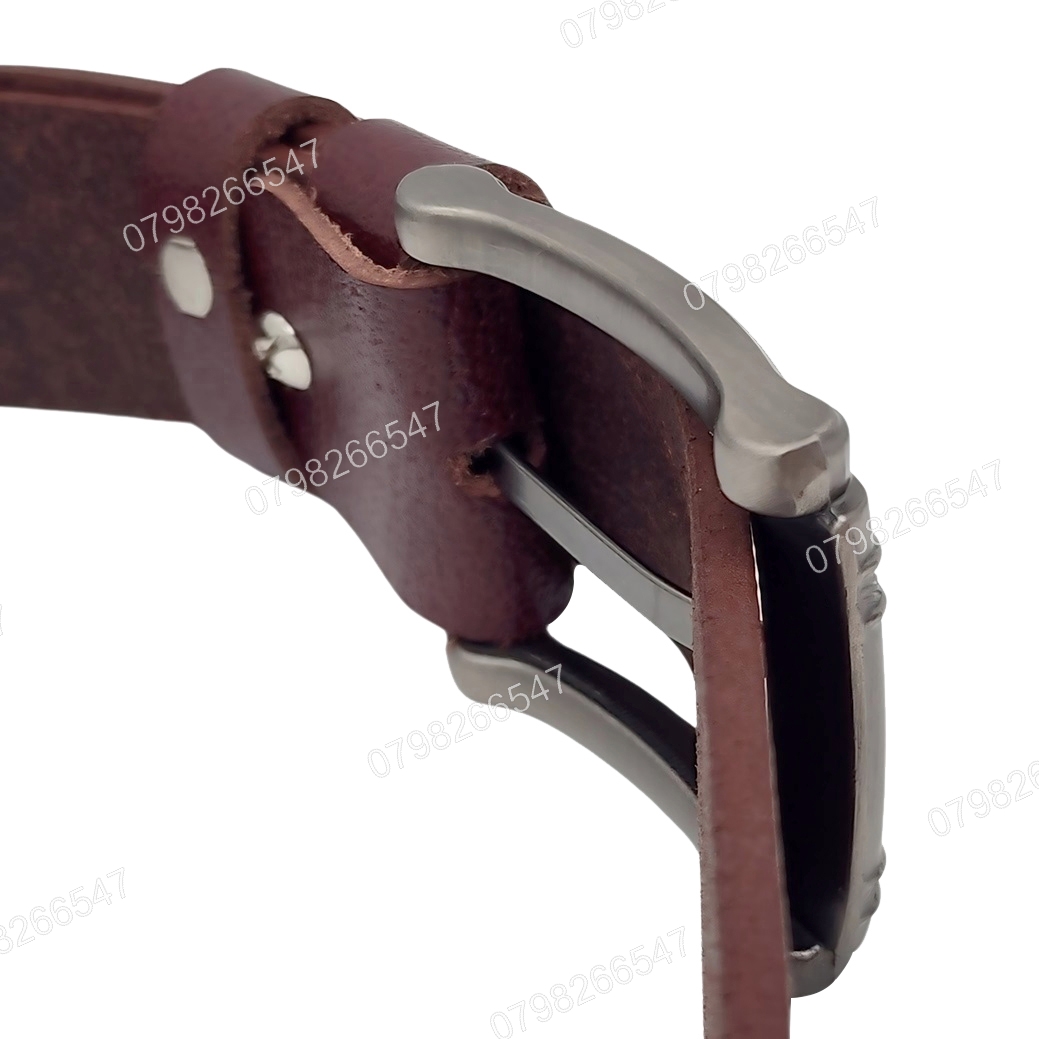 Dây lưng nam da bò nguyên tấm DHM-565 | Mặt khoá đầu kim xám nam tính | Bảo hành 12 tháng - Ảnh 7