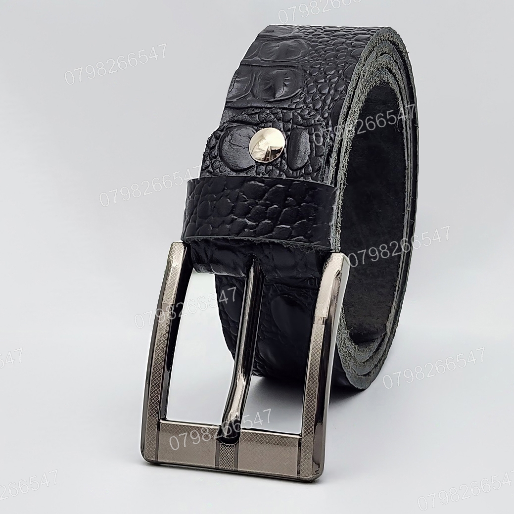 Dây lưng da bò dập vân cá sấu DHM-581 | Khoá kim laze vuông cao cấp | Bảo hành 12 tháng - Ảnh 2