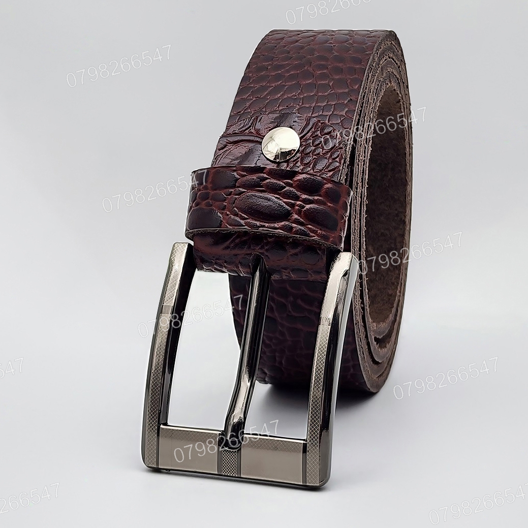 Dây lưng da bò dập vân cá sấu DHM-581 | Khoá kim laze vuông cao cấp | Bảo hành 12 tháng - Ảnh 3