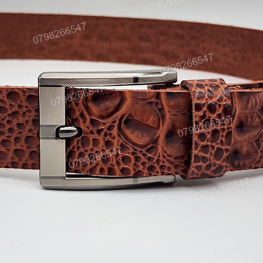 Dây lưng da bò dập vân cá sấu DHM-581 | Khoá kim laze vuông cao cấp | Bảo hành 12 tháng - Ảnh 6