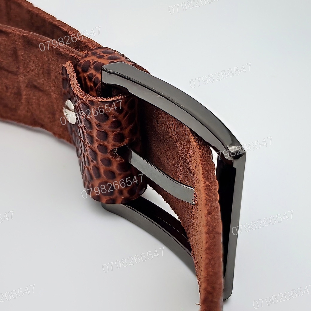 Dây lưng da bò dập vân cá sấu DHM-581 | Khoá kim laze vuông cao cấp | Bảo hành 12 tháng - Ảnh 7