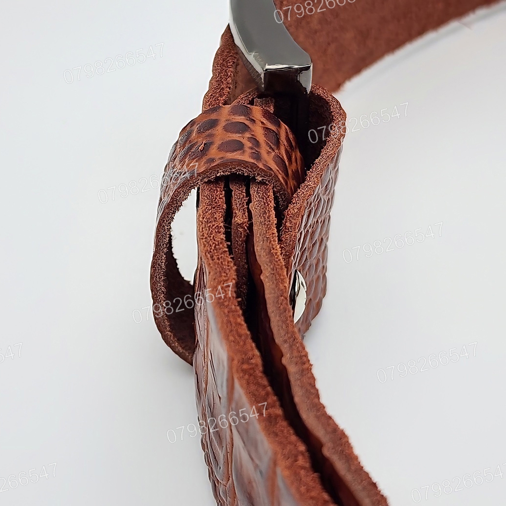 Dây lưng da bò dập vân cá sấu DHM-581 | Khoá kim laze vuông cao cấp | Bảo hành 12 tháng - Ảnh 8