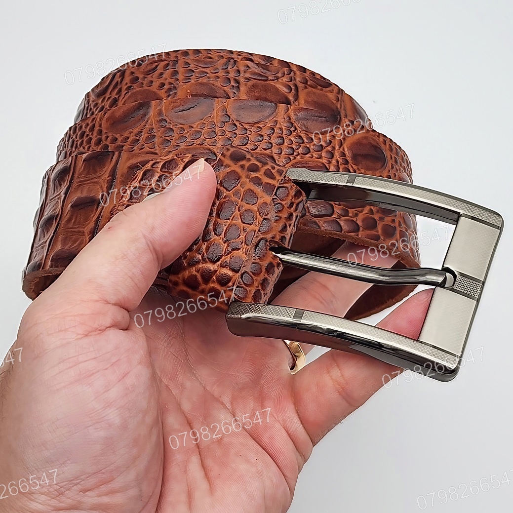 Dây lưng da bò dập vân cá sấu DHM-581 | Khoá kim laze vuông cao cấp | Bảo hành 12 tháng - Ảnh 9