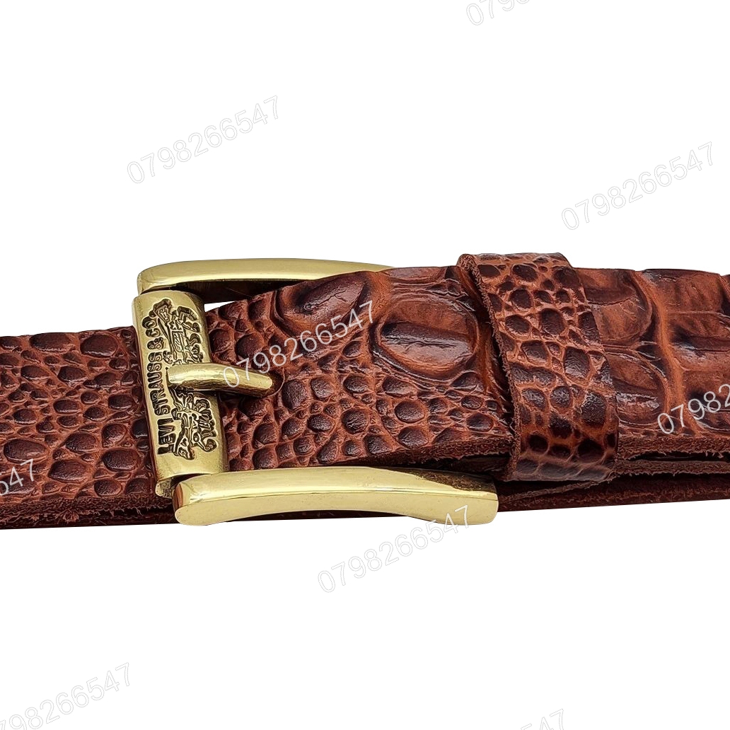 Dây lưng da bò dập vân cá sấu DHM-591 | Đầu khoá đồng xoay nguyên khối nam tính | Bảo hành 12 tháng - Ảnh 6