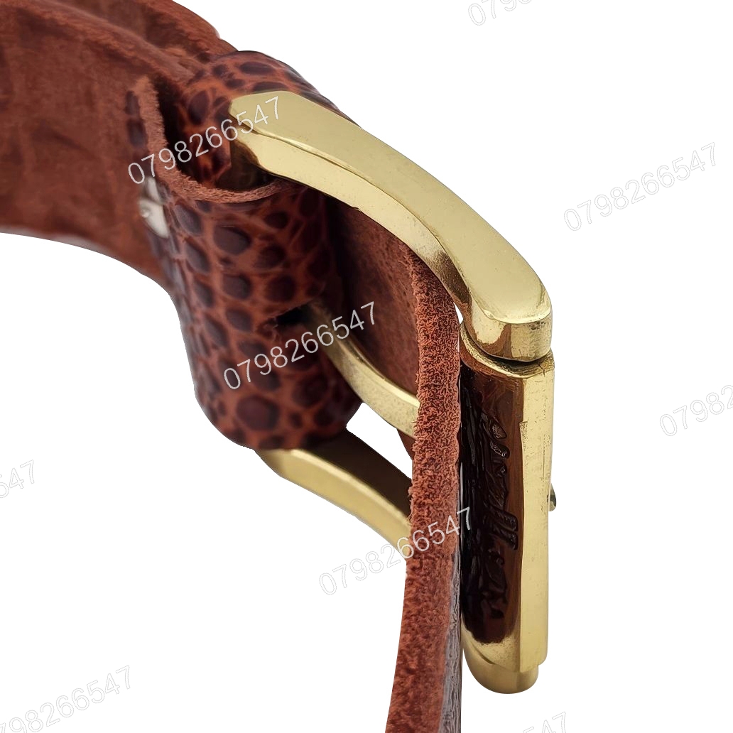 Dây lưng da bò dập vân cá sấu DHM-591 | Đầu khoá đồng xoay nguyên khối nam tính | Bảo hành 12 tháng - Ảnh 7