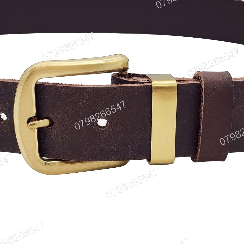 Thắt lưng nam da bò sáp DHM-592 | Đầu khoá kim vàng đồng nguyên khối sang trọng | Bảo hành 12 tháng - Ảnh 4