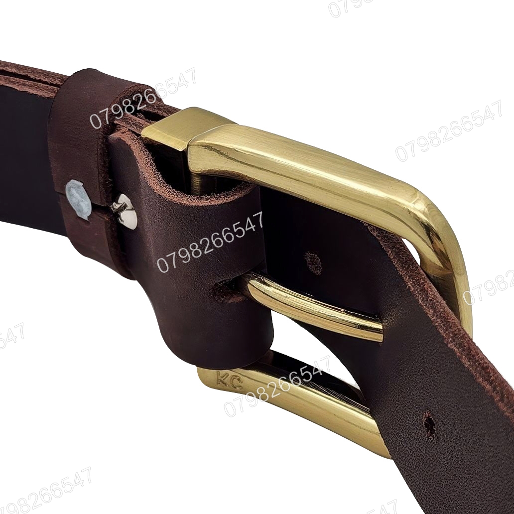 Thắt lưng nam da bò sáp DHM-592 | Đầu khoá kim vàng đồng nguyên khối sang trọng | Bảo hành 12 tháng - Ảnh 6