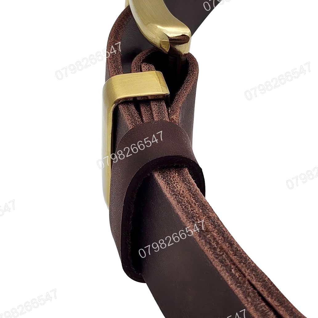 Thắt lưng nam da bò sáp DHM-592 | Đầu khoá kim vàng đồng nguyên khối sang trọng | Bảo hành 12 tháng - Ảnh 8