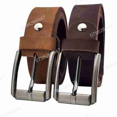 Thắt lưng da bò sáp DHM-595 | Khoá lưng kim laze kiểu mới thời trang | Bảo hành 12 tháng