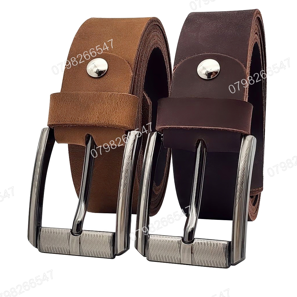 Thắt lưng da bò sáp DHM-595 | Khoá lưng kim laze kiểu mới thời trang | Bảo hành 12 tháng