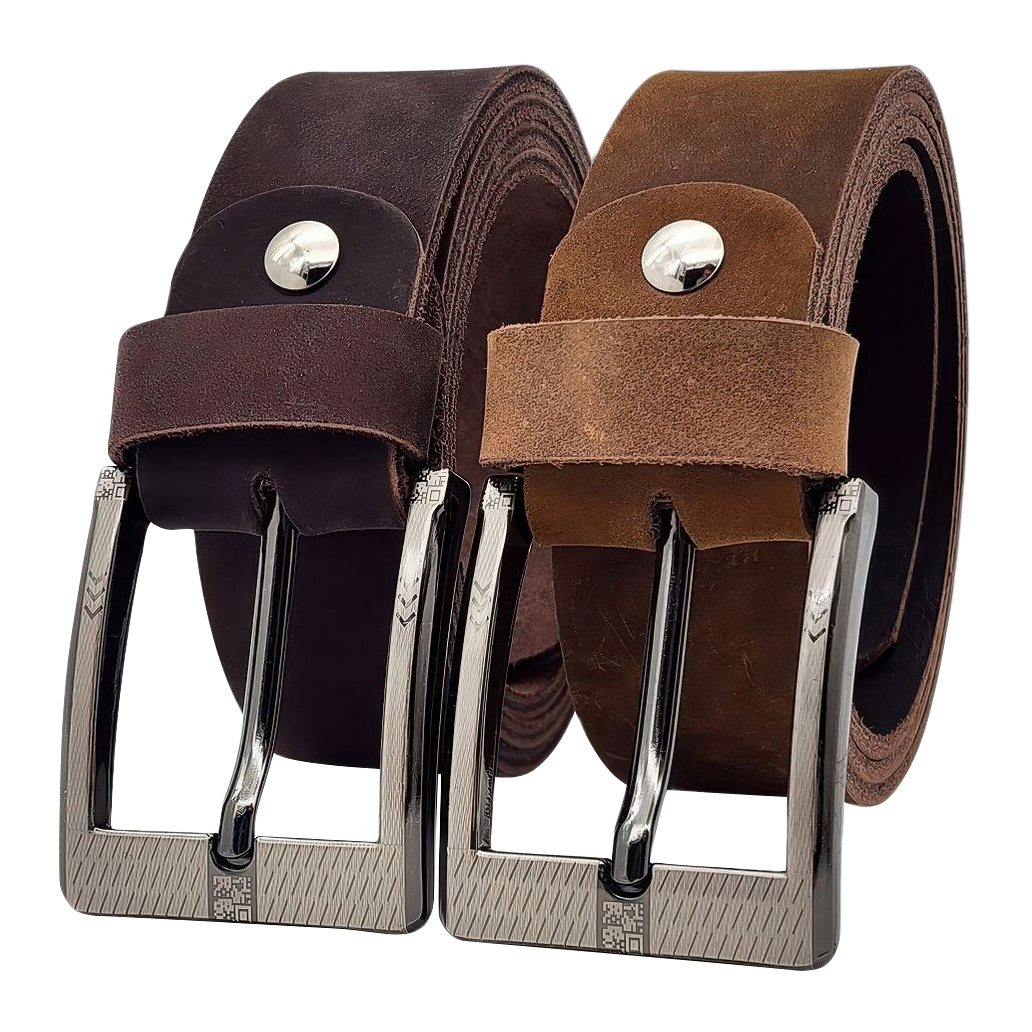 Dây nịt nam da bò sáp DHM-597 | Mặt khoá kim laze bảng vuông nam tính | Bảo hành 12 tháng - Ảnh 10