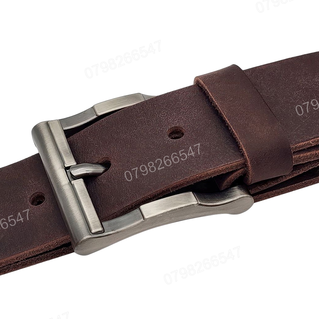 Dây nịt da bò sáp DHM-600 | Mặt khoá kim chì 3 khúc độc đáo | Bảo hành 12 tháng - Ảnh 5