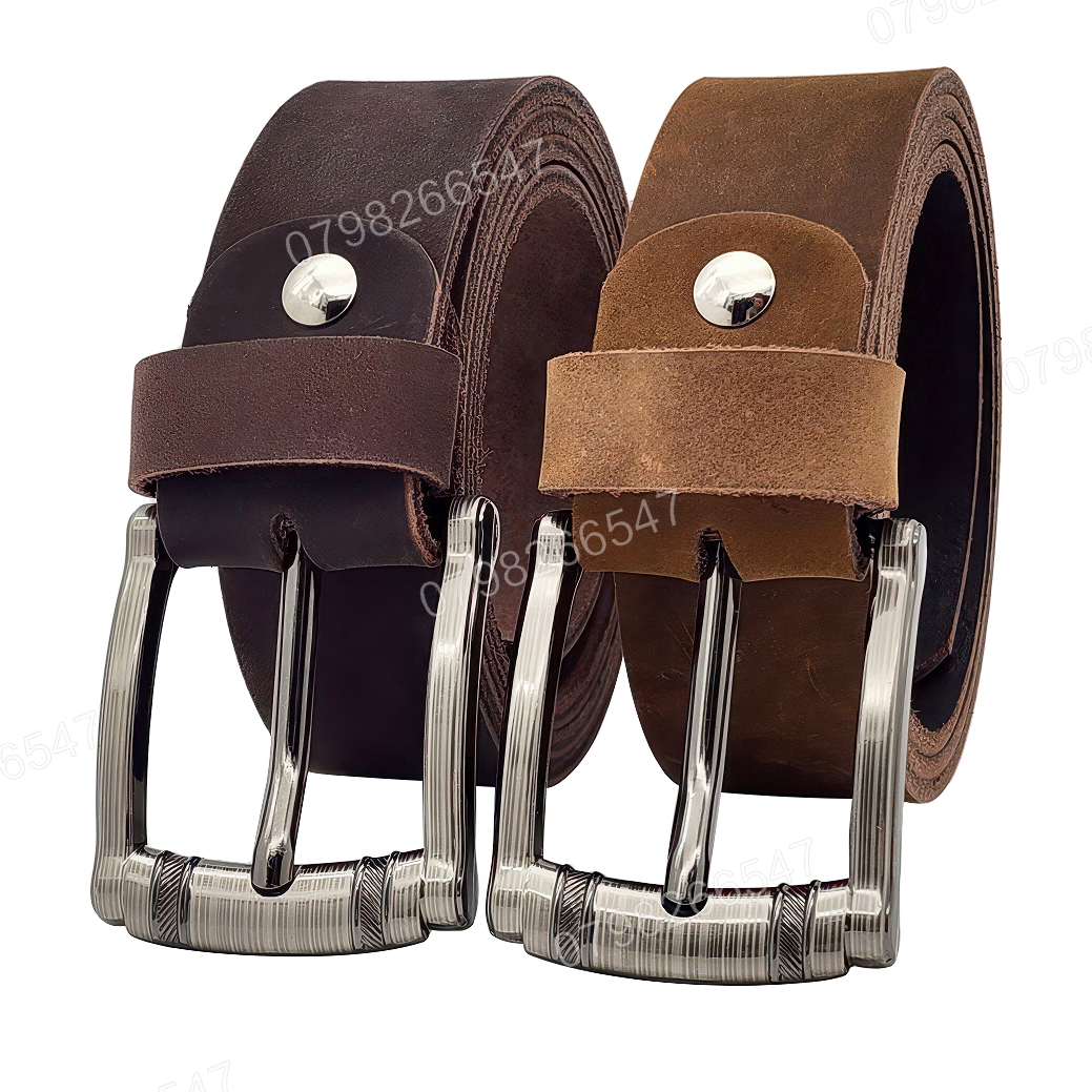 Thắt lưng nam da bò sáp DHM-602 | Mặt khoá kim laze 2 cục nam tính | Bảo hành 12 tháng