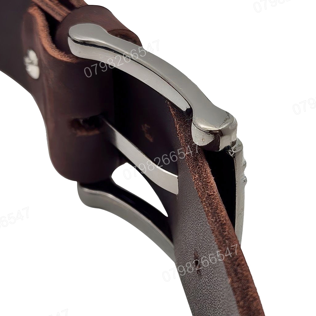 Thắt lưng nam da bò sáp DHM-602 | Mặt khoá kim laze 2 cục nam tính | Bảo hành 12 tháng - Ảnh 6