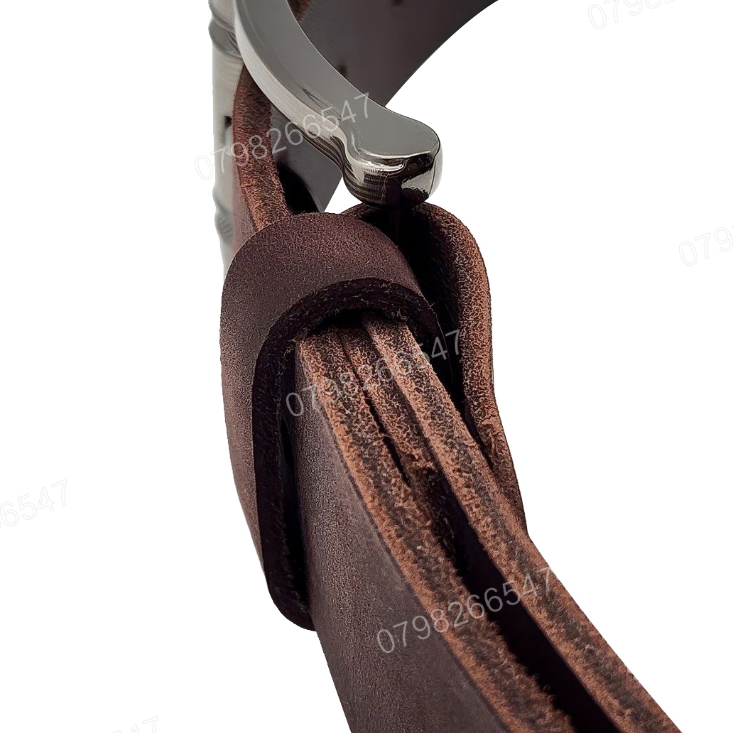 Thắt lưng nam da bò sáp DHM-602 | Mặt khoá kim laze 2 cục nam tính | Bảo hành 12 tháng - Ảnh 7