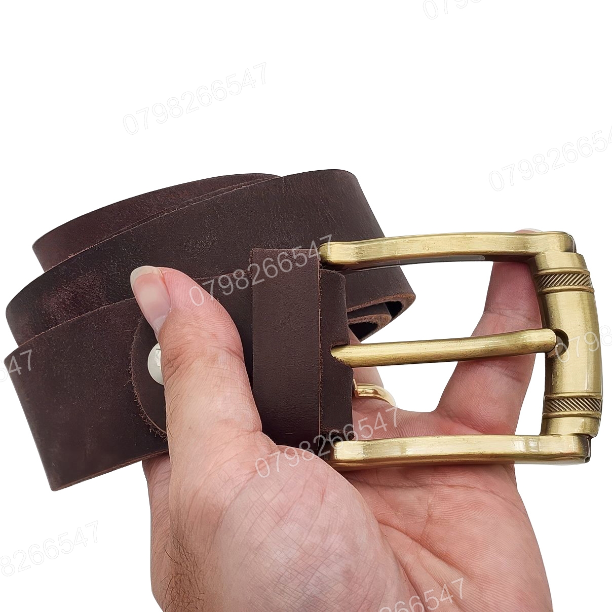 Dây nịt da bò sáp DHM-603 | Mặt khoá kim mạ đồng 2 cục thời trang | Bảo hành 12 tháng - Ảnh 6