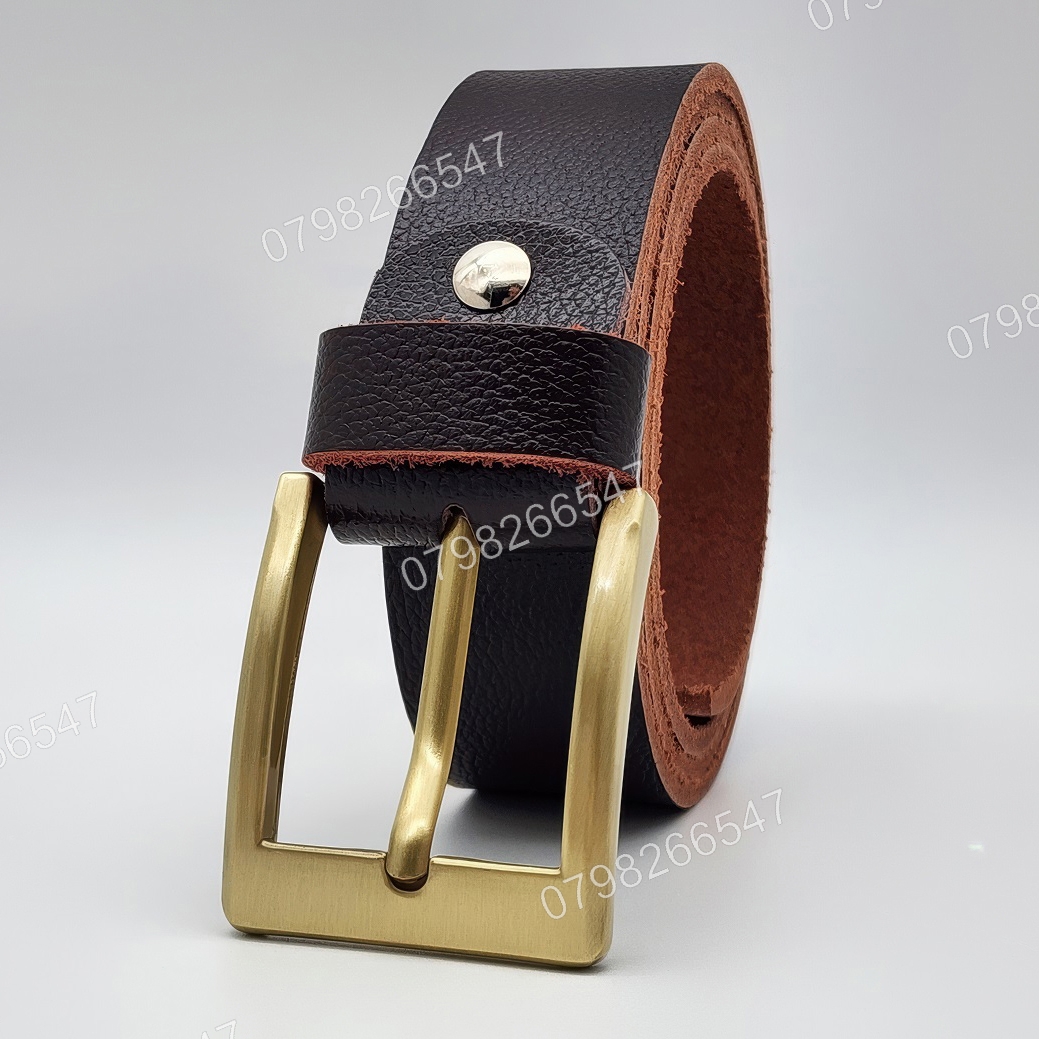 Dây nịt nam da bò hạt DHM-604 | Đầu khoá kim mạ đồng vuông đơn giản | Bảo hành 12 tháng - Ảnh 3