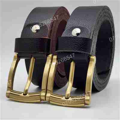 Thắt lưng da bò hạt DHM-605 | Mặt khoá kim mạ đồng thời trang | Bảo hành 12 tháng