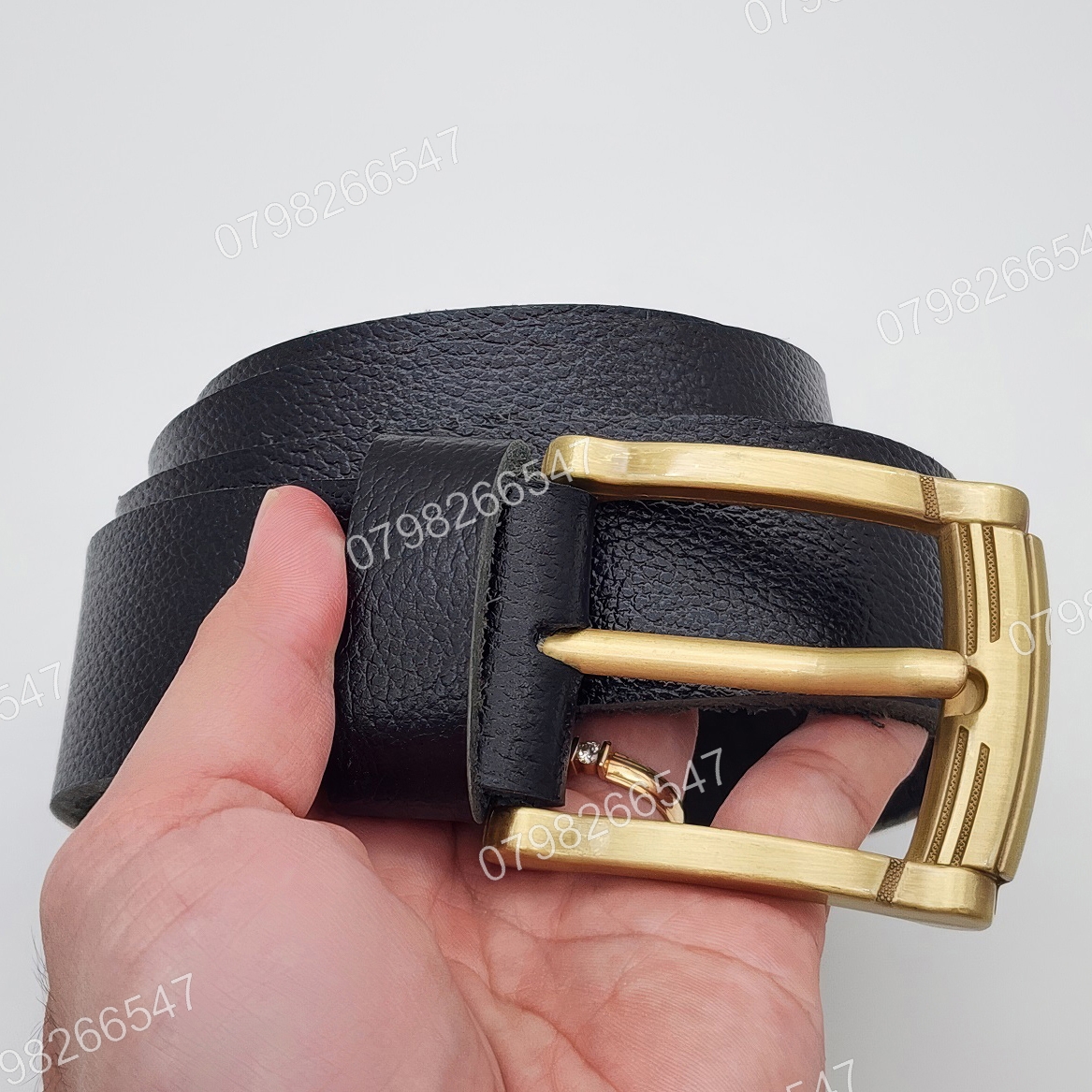 Thắt lưng da bò hạt DHM-605 | Mặt khoá kim mạ đồng thời trang | Bảo hành 12 tháng - Ảnh 6