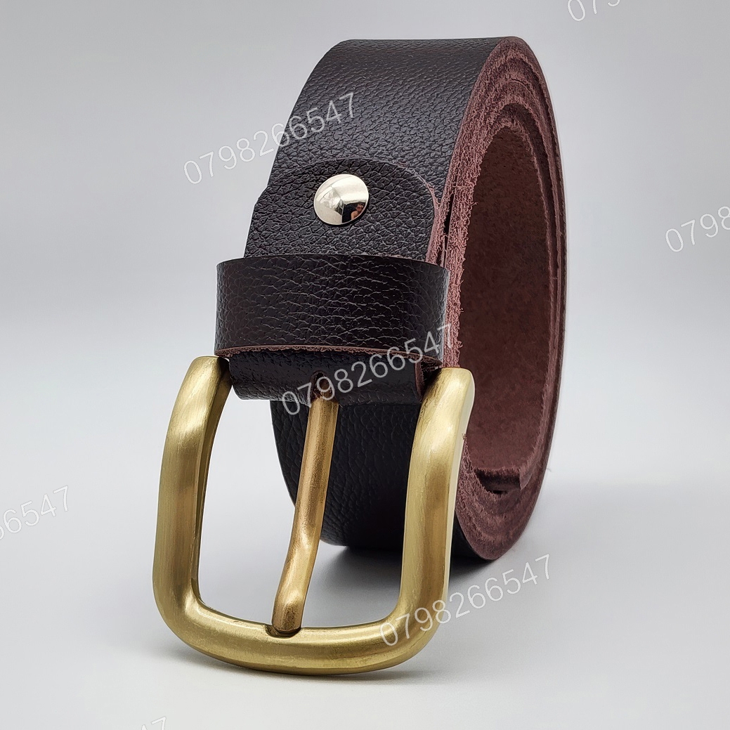 Thắt lưng da bò hạt DHM-607 | Đầu khoá kim mạ đồng bo tròn thanh lịch | Bảo hành 12 tháng - Ảnh 3