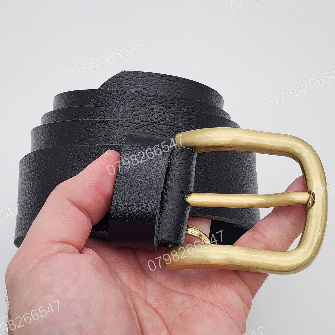 Thắt lưng da bò hạt DHM-607 | Đầu khoá kim mạ đồng bo tròn thanh lịch | Bảo hành 12 tháng - Ảnh 6