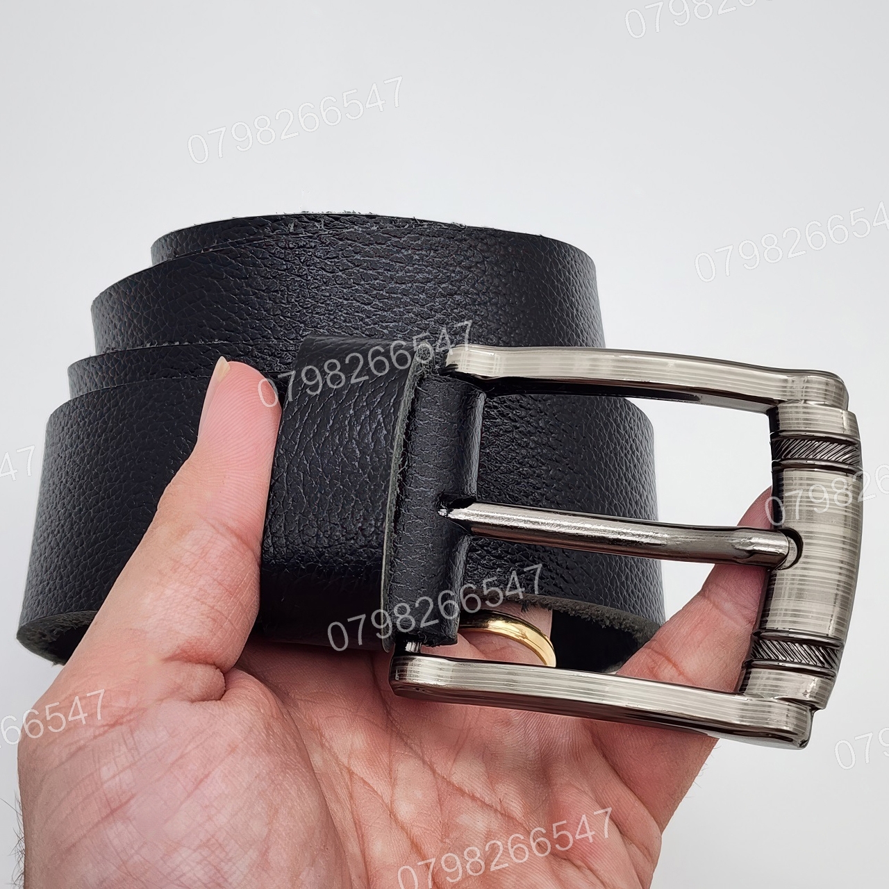 Dây nịt da bò hạt DHM-609 | Mặt khoá kim laze 2 hoạ tiết thời trang | Bảo hành 12 tháng - Ảnh 6