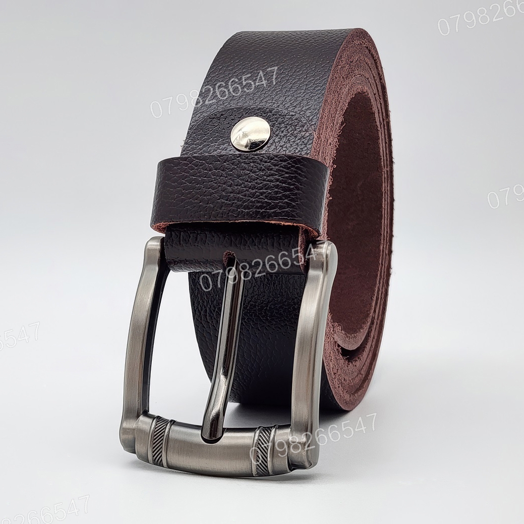 Thắt lưng nam da bò hạt DHM-610 | Đầu khoá kim xám tro thời thượng | Bảo hành 12 tháng - Ảnh 3
