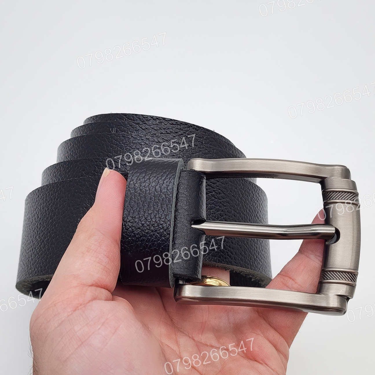 Thắt lưng nam da bò hạt DHM-610 | Đầu khoá kim xám tro thời thượng | Bảo hành 12 tháng - Ảnh 6