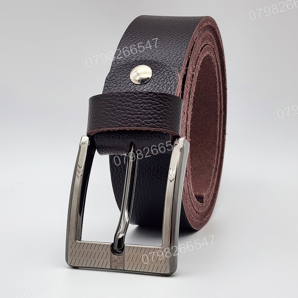 Thắt lưng da bò hạt DHM-611 | Mặt khoá kim vuông laze sang trọng | Bảo hành 12 tháng - Ảnh 3