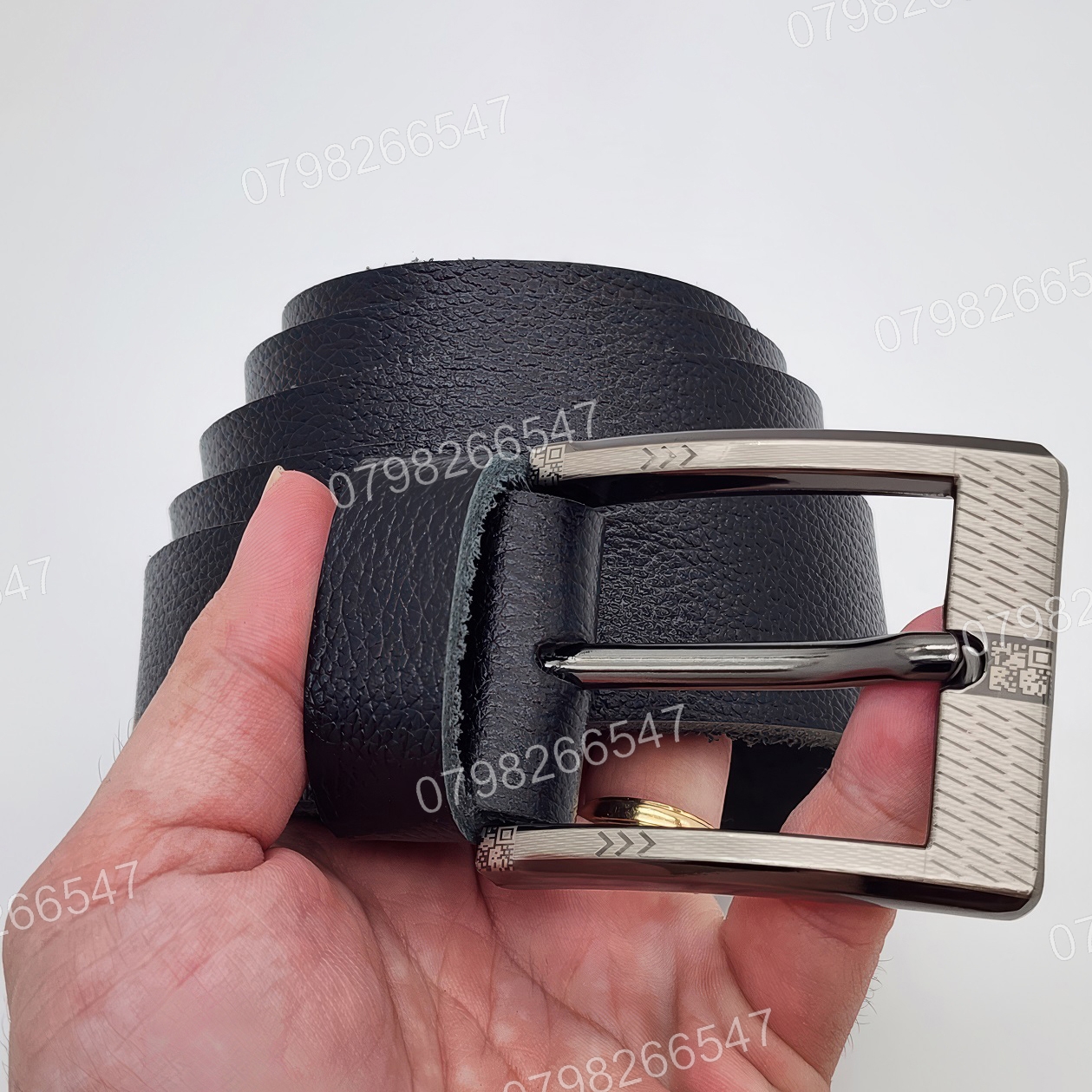 Thắt lưng da bò hạt DHM-611 | Mặt khoá kim vuông laze sang trọng | Bảo hành 12 tháng - Ảnh 6