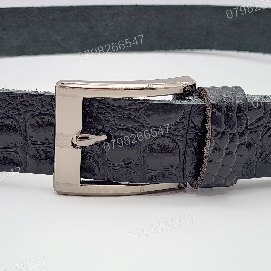 Dây nịt da bò dập vân cá sấu DHM-612 | Đầu khoá kim vuông laze đơn giản | Bảo hành 12 tháng - Ảnh 5