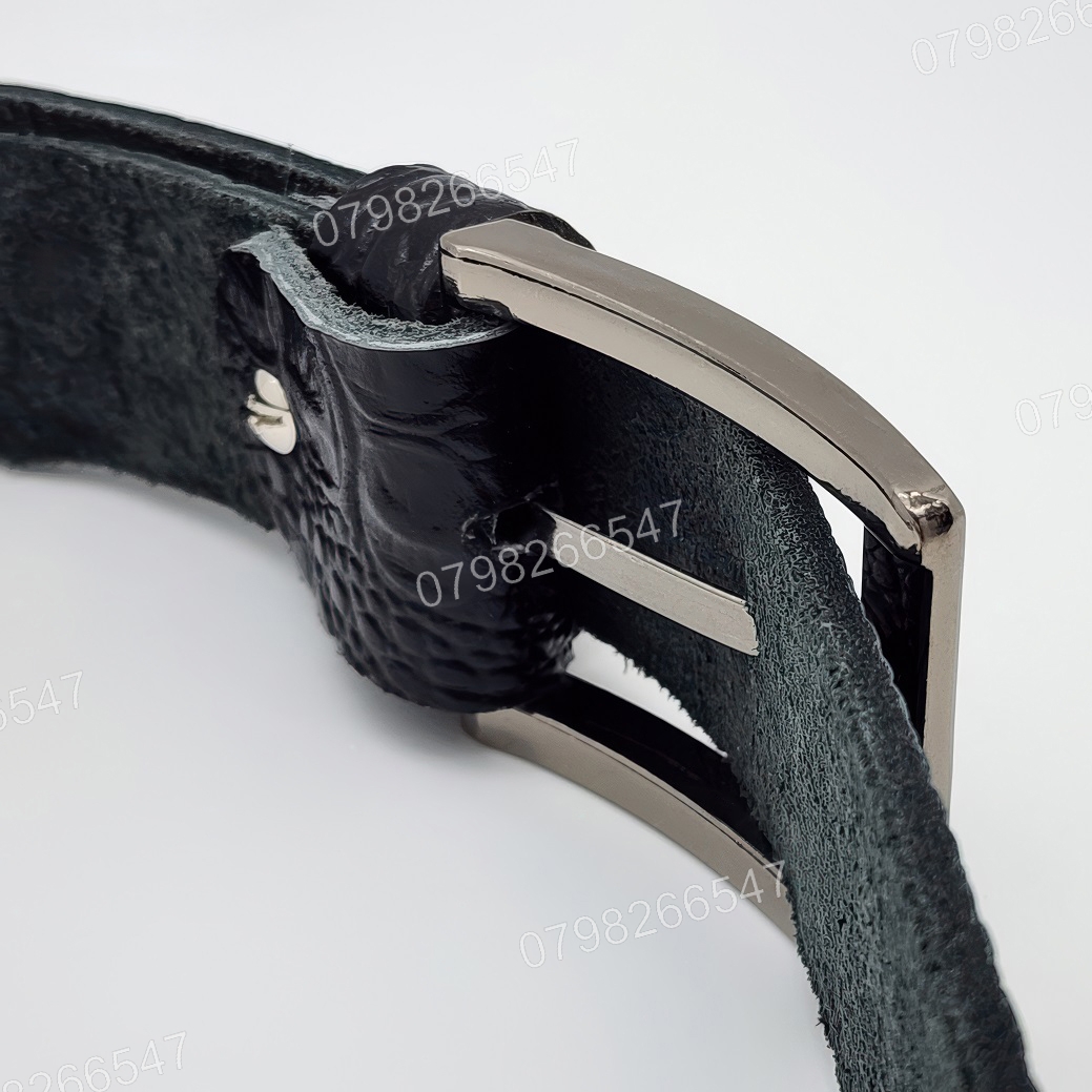 Dây nịt da bò dập vân cá sấu DHM-612 | Đầu khoá kim vuông laze đơn giản | Bảo hành 12 tháng - Ảnh 8