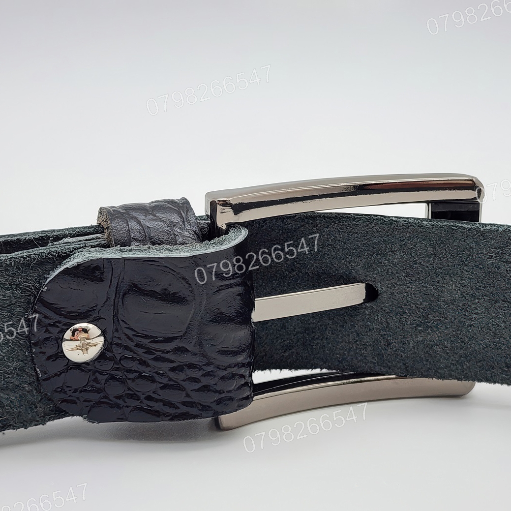 Dây nịt da bò dập vân cá sấu DHM-612 | Đầu khoá kim vuông laze đơn giản | Bảo hành 12 tháng - Ảnh 9