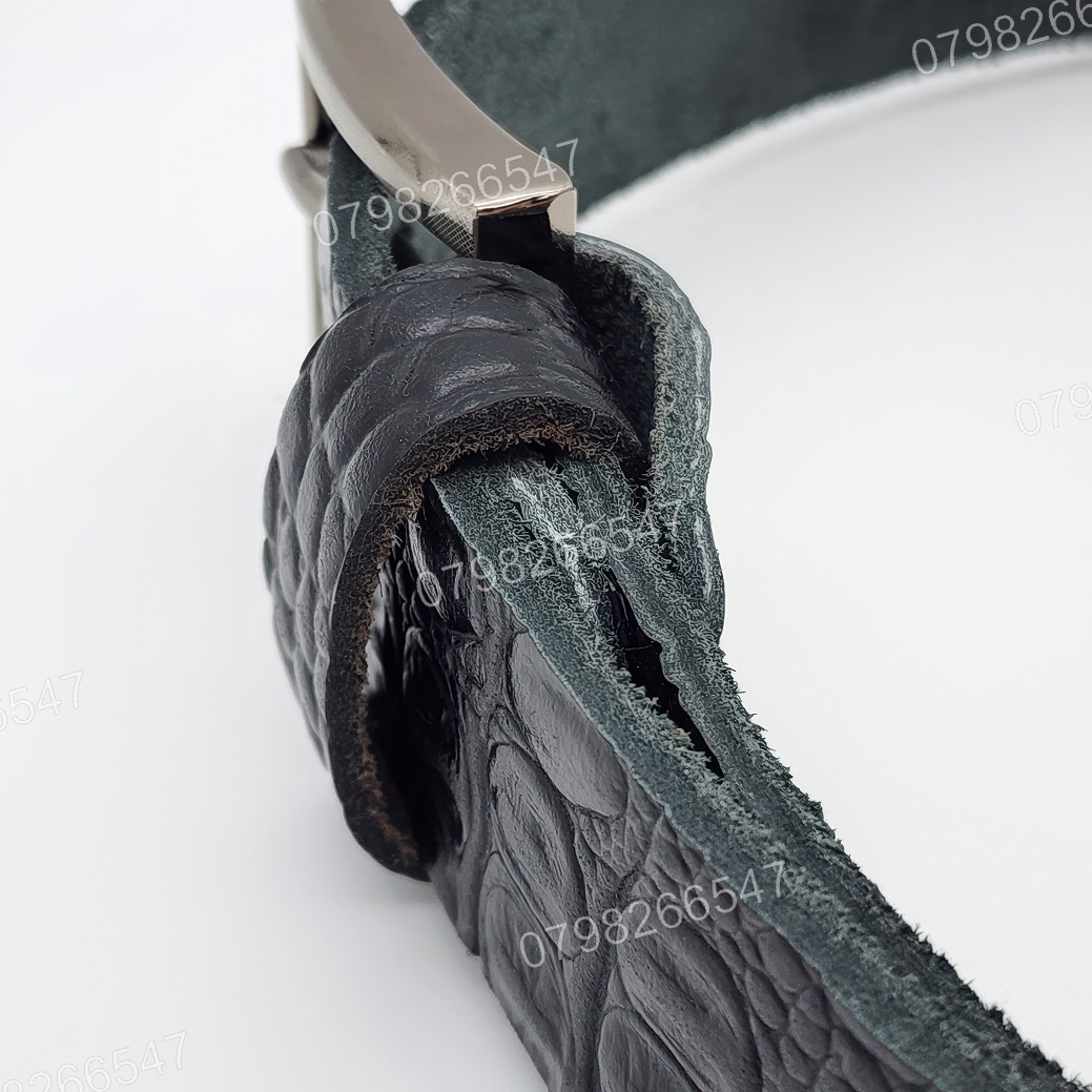 Dây nịt da bò dập vân cá sấu DHM-612 | Đầu khoá kim vuông laze đơn giản | Bảo hành 12 tháng - Ảnh 10