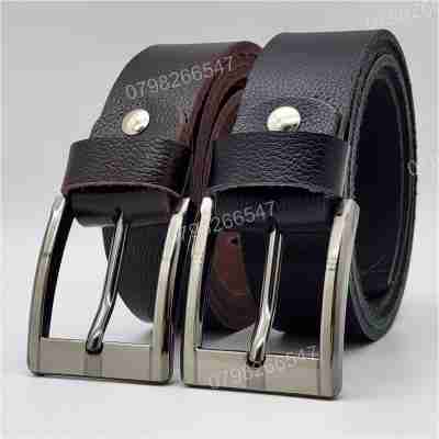 Thắt lưng da bò hạt DHM-613 | Mặt khoá kim vuông laze thời trang | Bảo hành 12 tháng