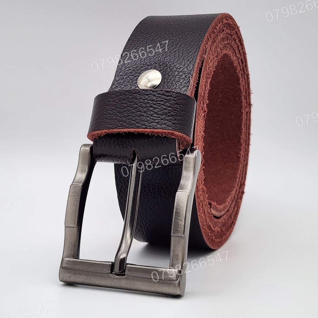 Dây lưng nam da bò hạt DHM-614 | Đầu nịt khoá kim xám tro 3 khúc thời trang | Bảo hành 12 tháng - Ảnh 3