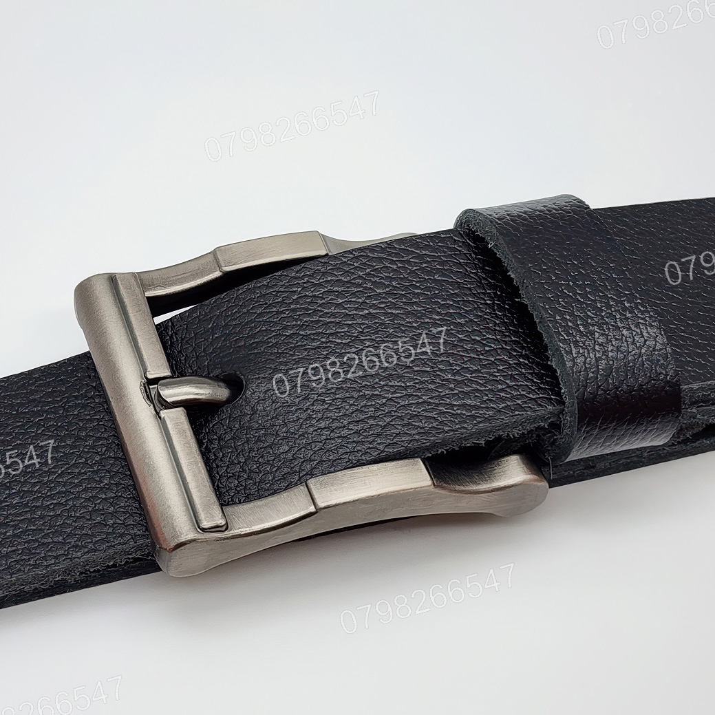 Dây lưng nam da bò hạt DHM-614 | Đầu nịt khoá kim xám tro 3 khúc thời trang | Bảo hành 12 tháng - Ảnh 5