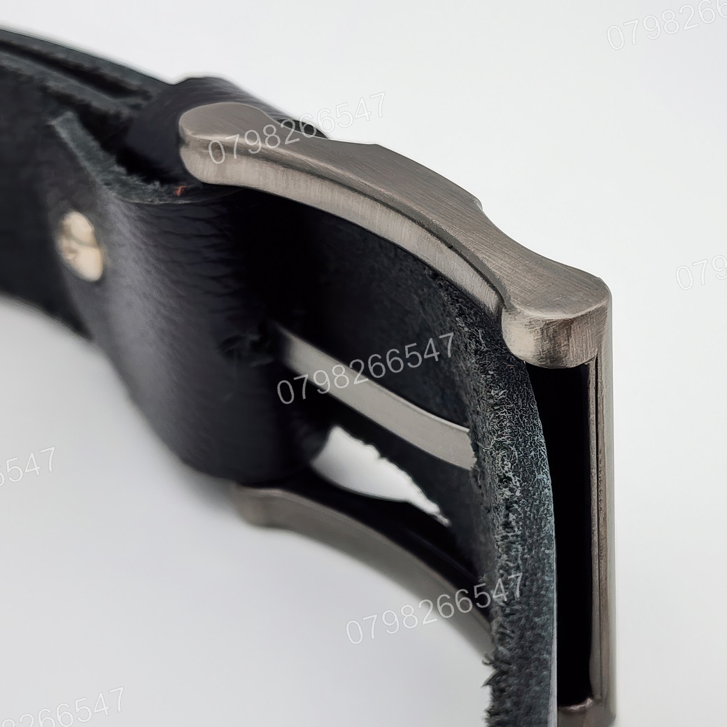 Dây lưng nam da bò hạt DHM-614 | Đầu nịt khoá kim xám tro 3 khúc thời trang | Bảo hành 12 tháng - Ảnh 7