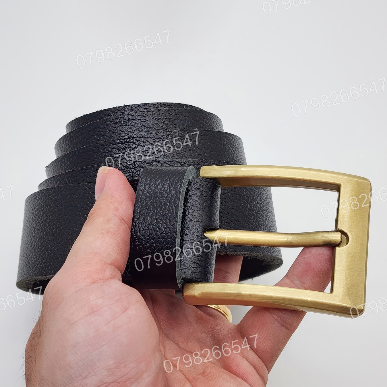 Thắt lưng nam da bò hạt DHM-615 | Mặt dây khoá kim mạ đồng vuông đơn giản | Bảo hành 12 tháng - Ảnh 6