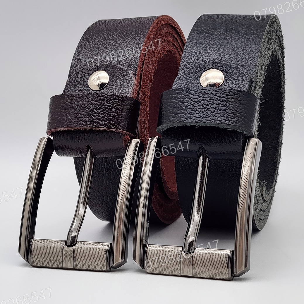 Dây nịt nam da bò hạt DHM-618 | Mặt khoá kim laze kiểu vuông thời trang | Bảo hành 12 tháng