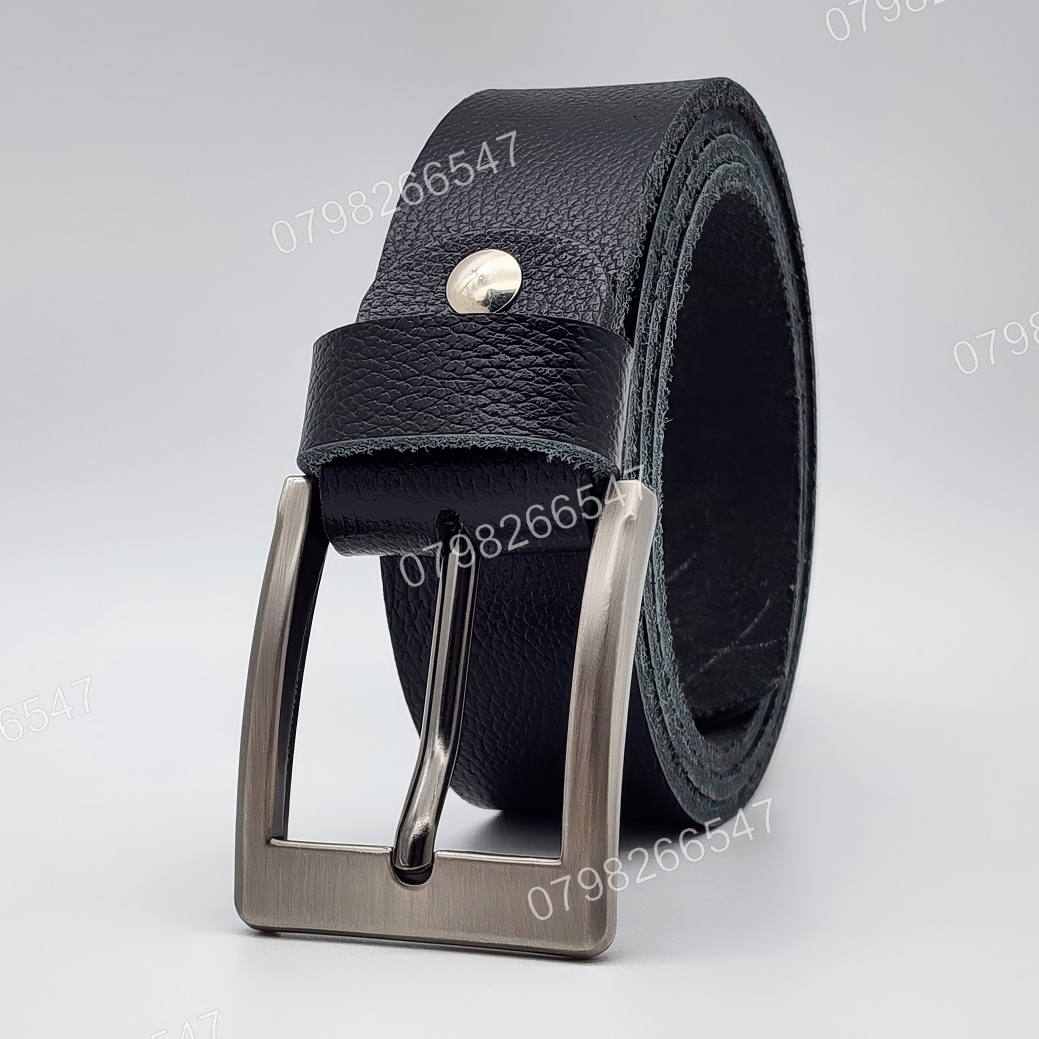 Dây nịt da bò hạt DHM-622 | Mặt khoá kim xám tro vuông đơn giản | Bảo hành 12 tháng - Ảnh 2