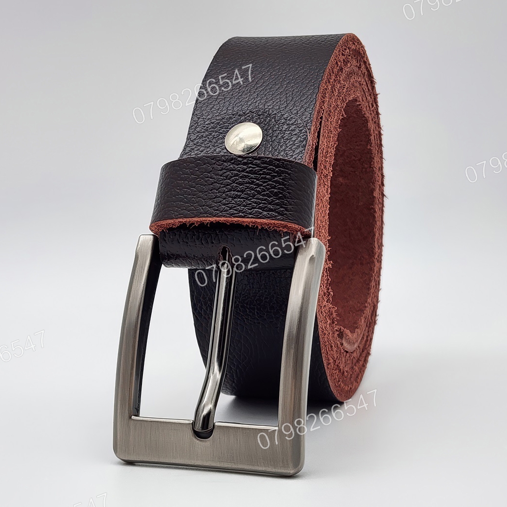 Dây nịt da bò hạt DHM-622 | Mặt khoá kim xám tro vuông đơn giản | Bảo hành 12 tháng - Ảnh 3