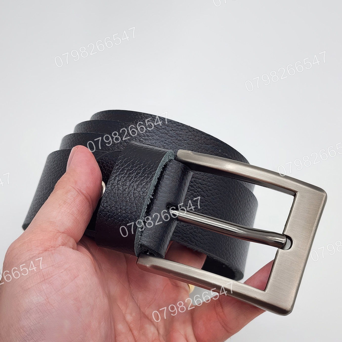 Dây nịt da bò hạt DHM-622 | Mặt khoá kim xám tro vuông đơn giản | Bảo hành 12 tháng - Ảnh 8